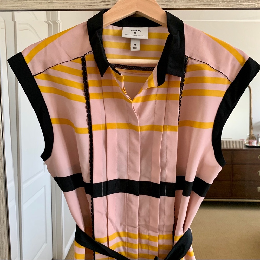 Jason Wu For Target Striped Button Up Shirtdress M - image 4